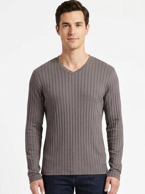 Kenneth Cole for Nordstrom "Metal" Rib Stretch Long Sleeve Top NEW- Sz. Sm